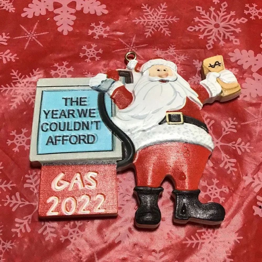 Santa clause gas price ornament
